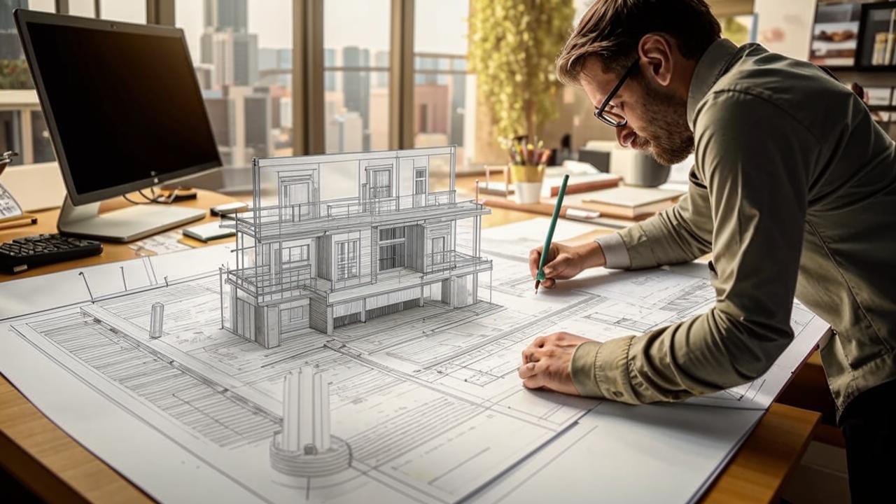 Эскизное проектирование. Разработка эскиза, формирование планировки, внешнего вида здания