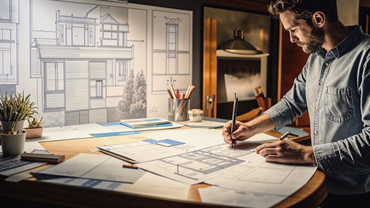 Эскизное проектирование. Разработка эскиза, формирование планировки, внешнего вида здания