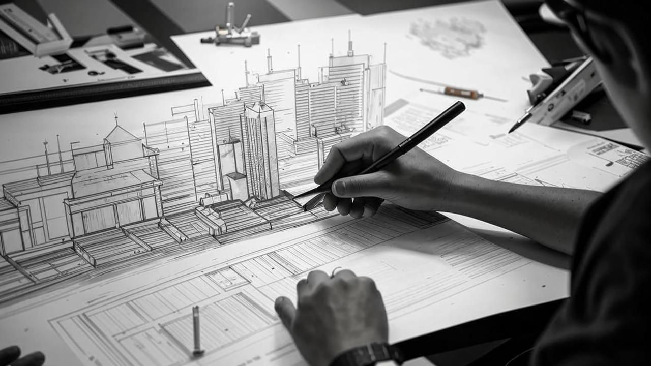 Эскизное проектирование. Разработка эскиза, формирование планировки, внешнего вида здания